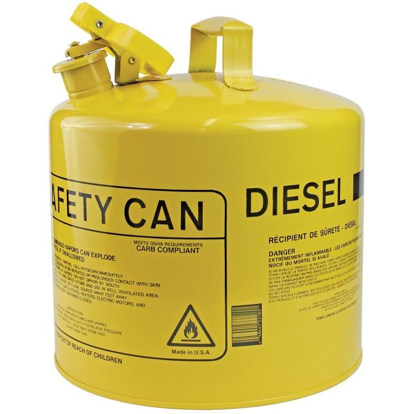 The Brush Man 5-Gallon Yellow Eagle Diesel Container W/Funnel DIESEL-5 GAL